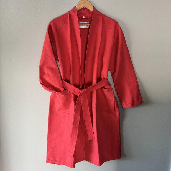 NEW Red Unisex Wrap Robe Soft Microfiber - Picture 3 of 15